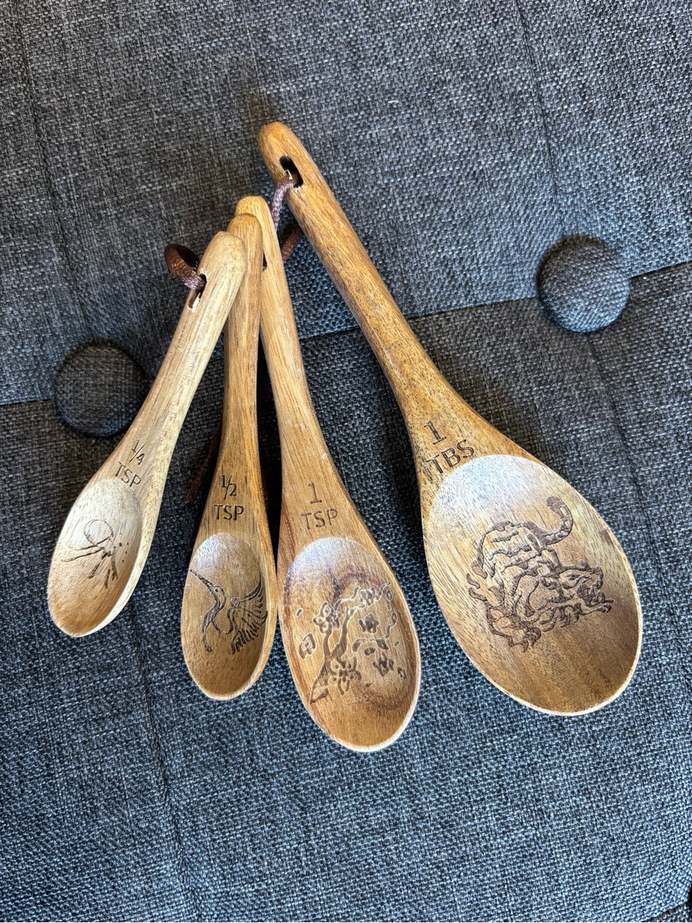 OwlCrate | Six Crimson Cranes Wood Measuring Spoons | January 2026 YA Box | NWT